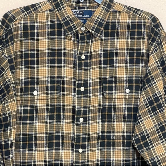 Polo Ralph Lauren Whitfield Flannel Shirt Long Sleeve Size Large 100% Cotton - Picture 3 of 8